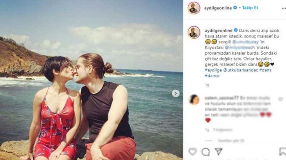 Aydilge eşini öpücüklere boğdu