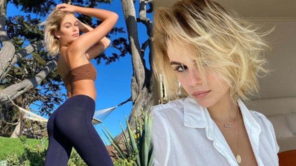 Kaia Gerber canlı yayında saçını boyadı