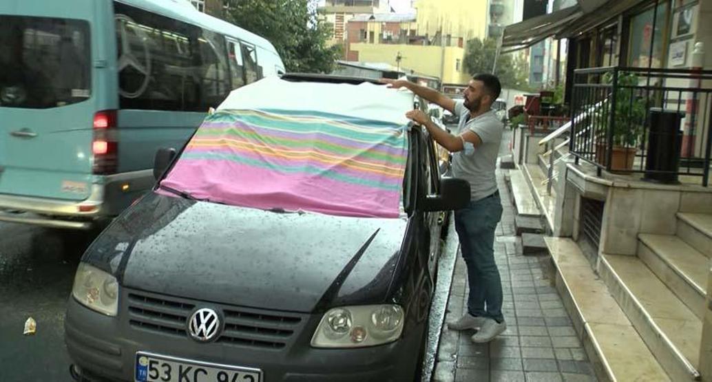 Son dakika... İstanbulda vatandaşların dolu önlemi