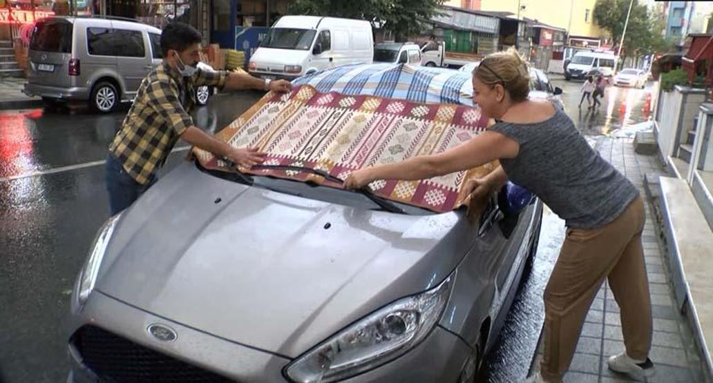 Son dakika... İstanbulda vatandaşların dolu önlemi