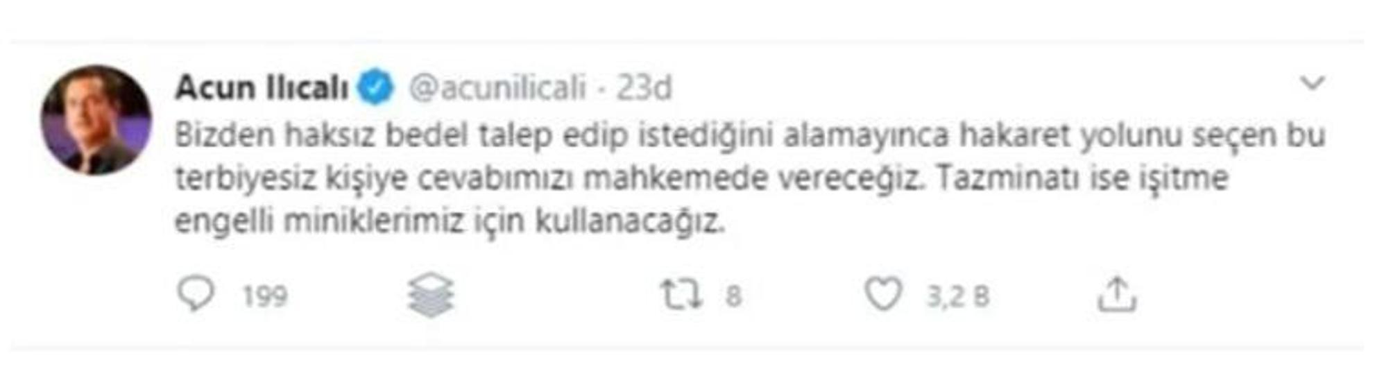 Acun Ilıcalı, Şehrazata dava açıyor
