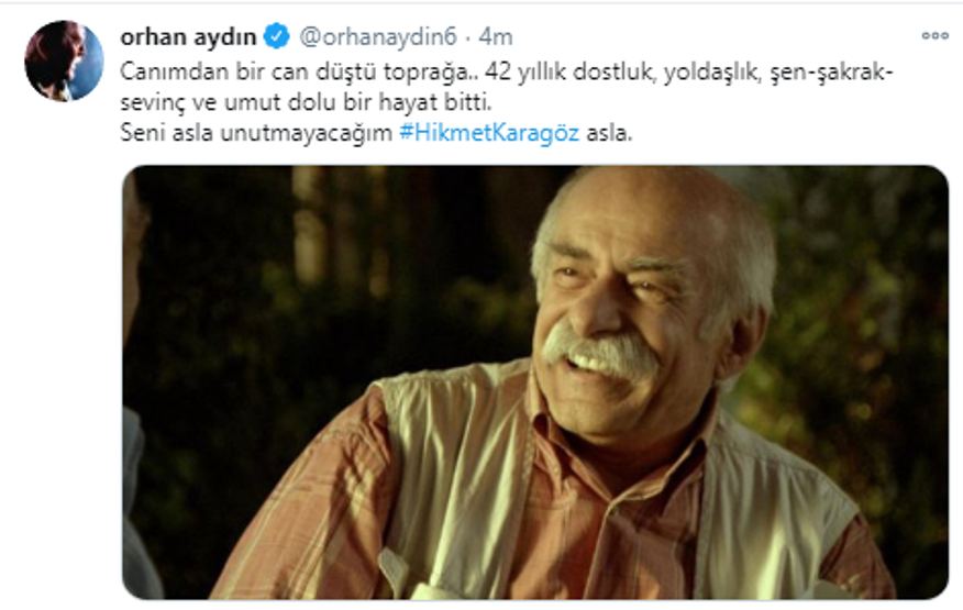 Usta oyuncu Hikmet Karagöz hayatını kaybetti