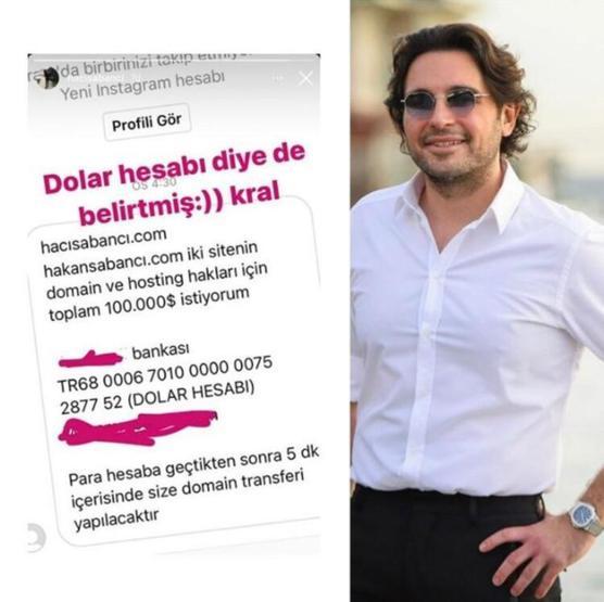 Takipçisi Hacı Sabancı’dan 100 bin dolar istedi