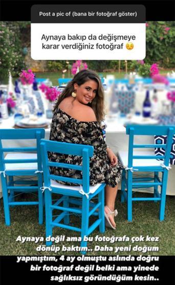 Buse Terim kilo vermeye karar verdiği fotoğrafını paylaştı