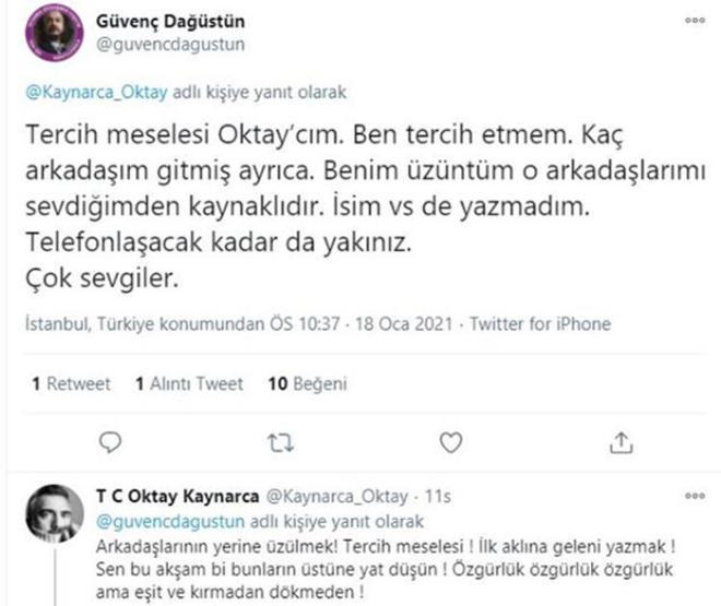 Oktay Kaynarca ile Güvenç Dağüstünün polemiği sosyal medyaya damga vurdu