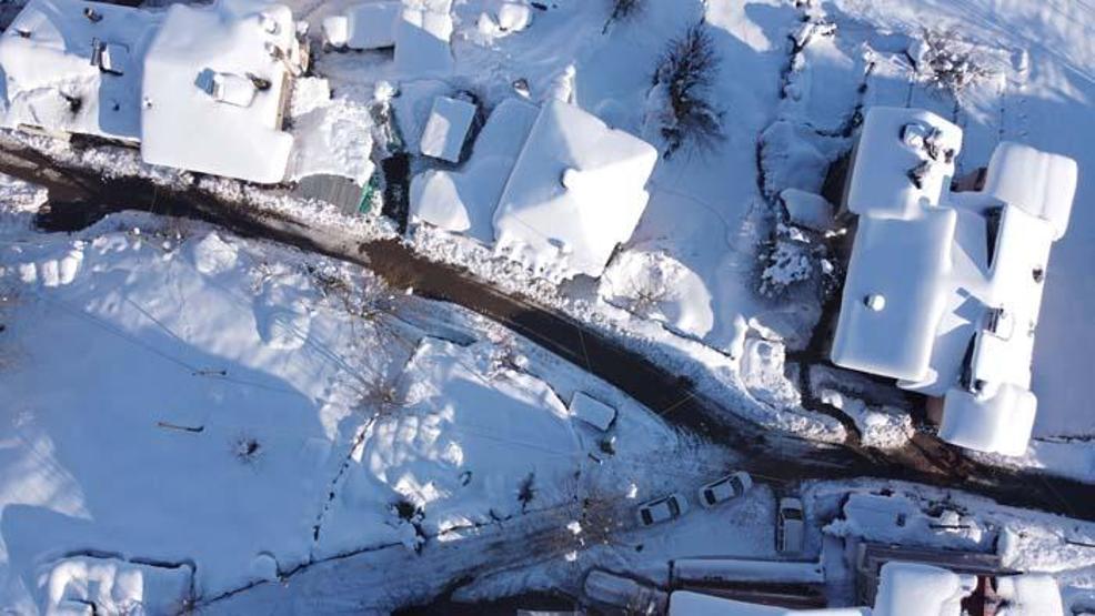 Karla kaplı milli park havadan görüntülendi