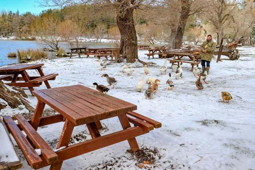 İzmir Karagöl Tabiat Parkından kar manzaraları