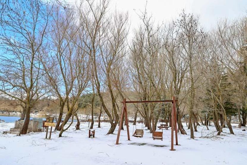 İzmir Karagöl Tabiat Parkından kar manzaraları