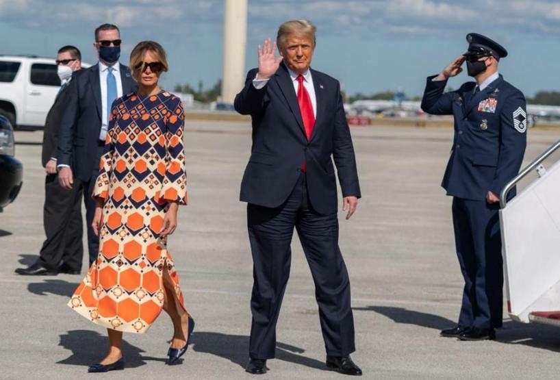 Trump çifti Beyaz Saray’dan ayrıldıktan sonra ilk kez görüntülendi