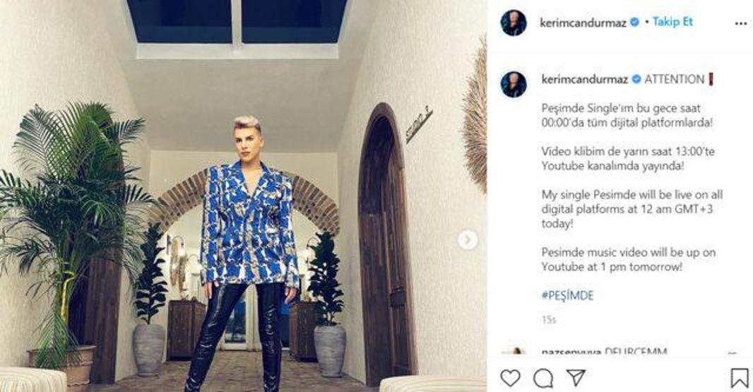 Kerimcan Durmaz yeni şarkısıyla sosyal medyanın dilinde