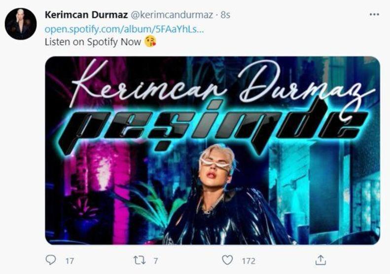 Kerimcan Durmaz yeni şarkısıyla sosyal medyanın dilinde