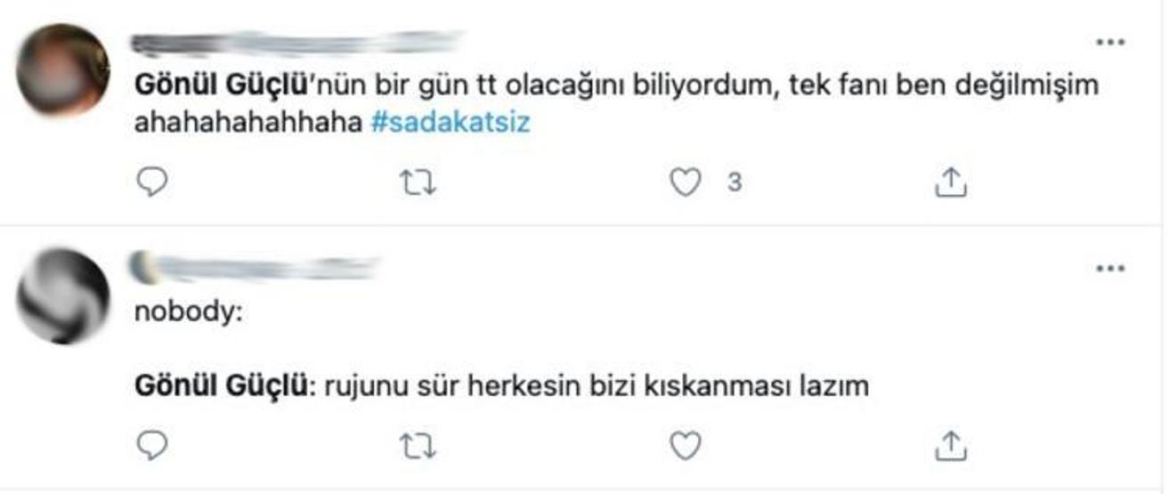 Sadakatsize Gönül Güçlü damga vurdu Sosyal medyada olay oldu