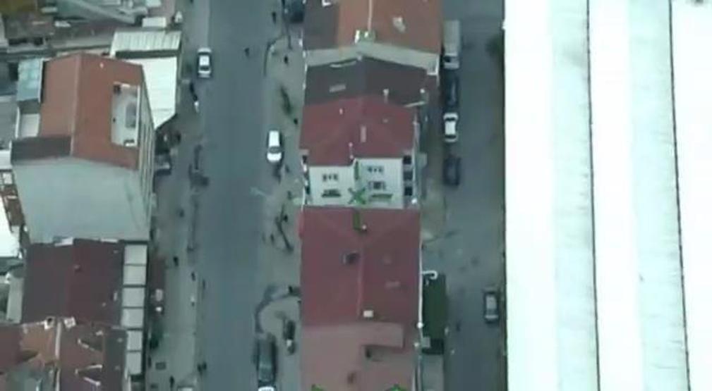 Sultangazide terör örgütü DHKP-C operasyonu helikopter kamerasında: 5 gözaltı