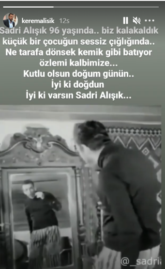 Kerem Alışık, babası Sadri Alışık’ın doğum günü için duygularını kaleme aldı
