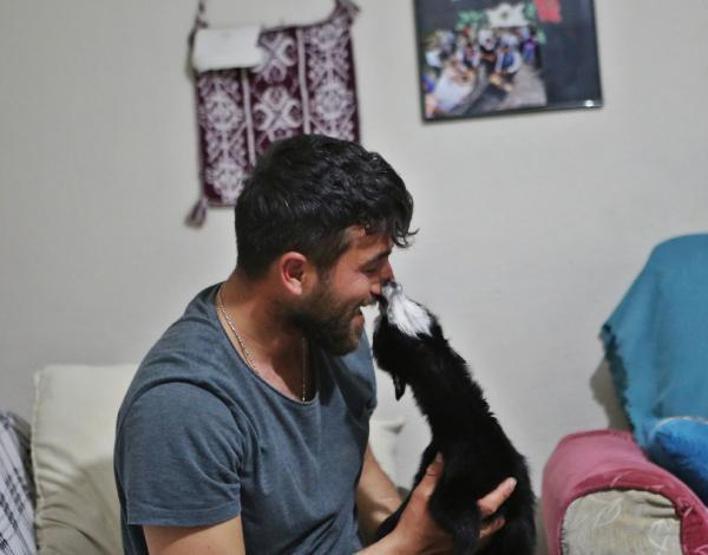 Annesinin reddettiği oğlak Dinaya torunları gibi bakıyorlar