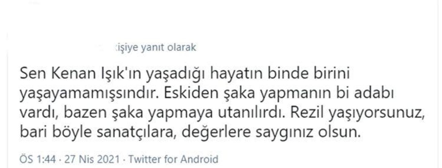 Kenan Işık hakkında yapılan çirkin yoruma tepki yağdı