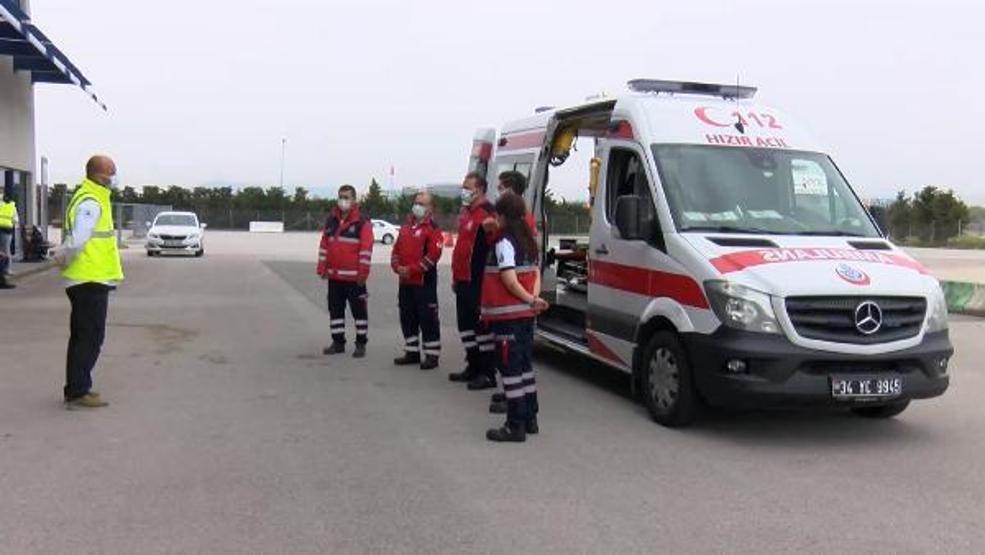 Ambulans şoförleri Formula 1 pistinde