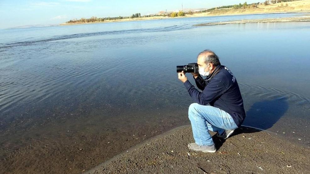 Van Gölünde flamingo şöleni