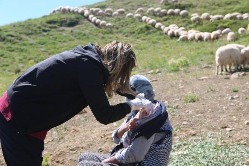 Aşı timleri, 2 bin 500 rakımlı yaylada