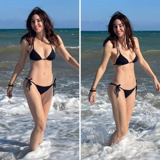 Her gören bir daha baktı Defne Samyeli bikinili pozlarıyla sosyal medyayı salladı