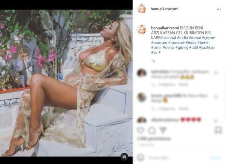 Banu Alkanın beyaz bikinisiyle çekilmiş pozlarına beğeni yağdı: 10 tane Serenay Sarıkaya eder