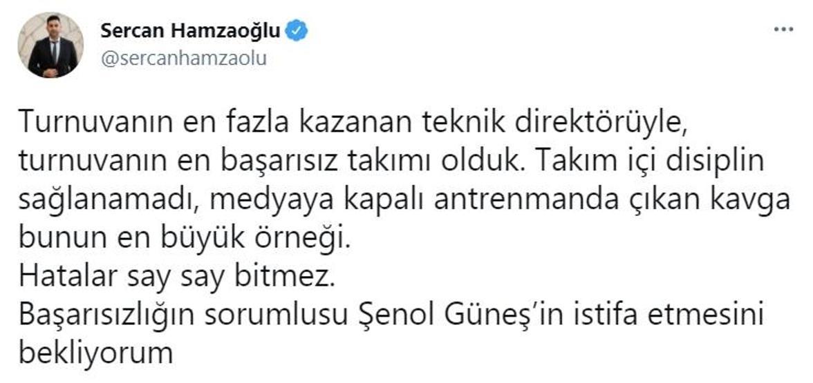 Şenol Güneşe istifa çağrısı