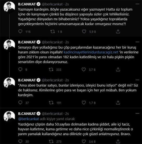Berk Cankat kendisine gelen bir senaryo ile çileden çıktı: Yazmayın kardeşim