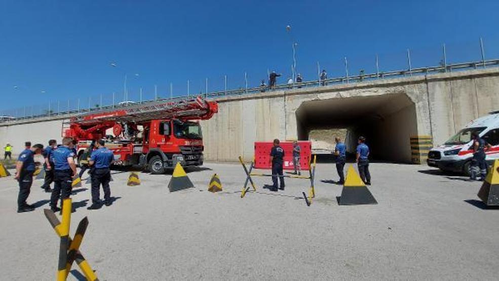 İneklerinin otlatılmasına izin verilmeyince köprüye çıktı