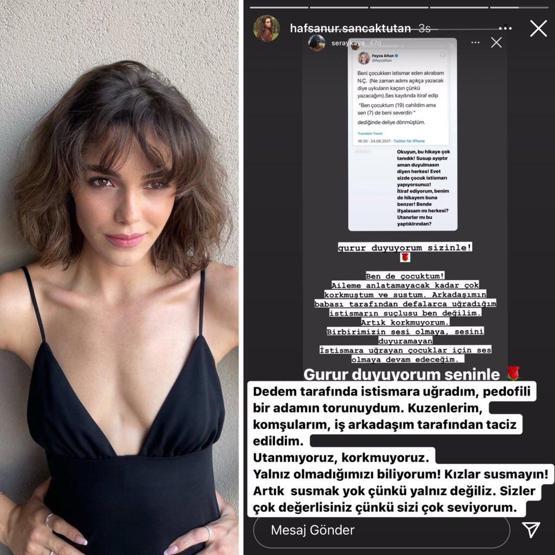 Hafsanur Sancaktutandan istismar itirafı: Pedofili bir adamın torunuyum