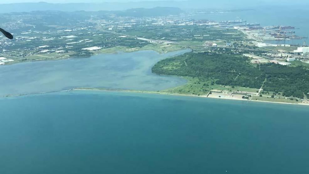 Marmara Denizindeki müsilajın son durumu havadan görüntülendi