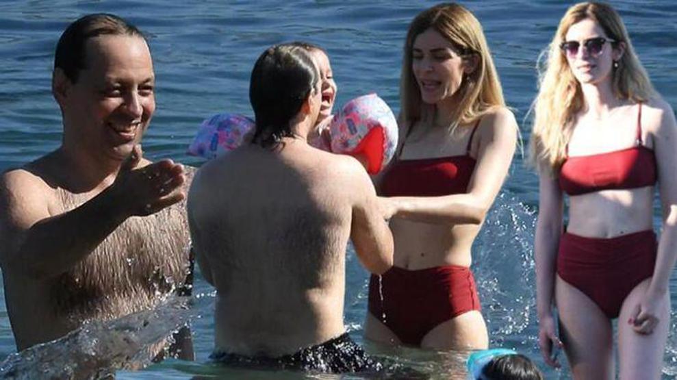 Kaan Tangöze ve Kıvılcım Uralın kızı İlaydanın denizle sınavı