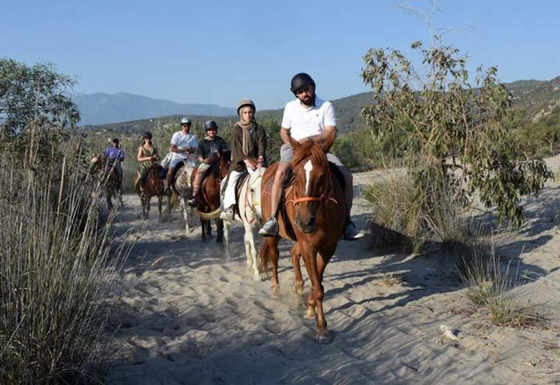 Turistlere tarih ve doğa manzaralı at turu