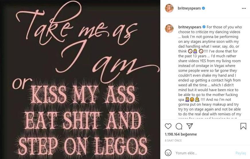 Britney Spearstan ailesine sert tepki: Ben boğulurken elinizi uzattınız mı