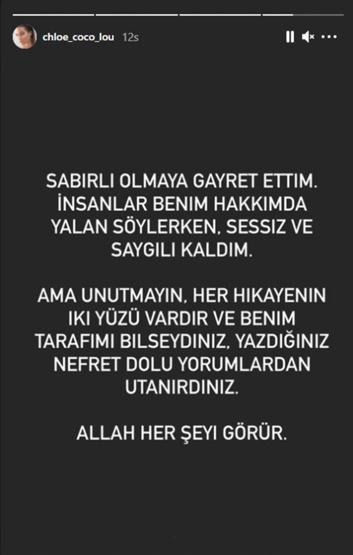 Aralarında sular durulmuyor Chloeden Serdar Ortaça jet yanıt