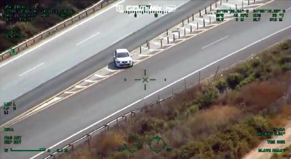 Otoyolda ters yöndeki araçlar, polis helikopteriyle tespit edildi
