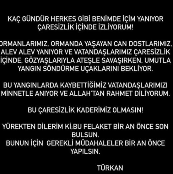 Ünlü isimler yangın bölgelerine yardım çağrısında bulundu