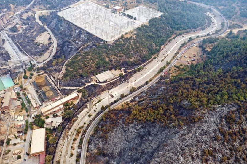 Kemerköy Termik Santrali drone ile havadan görüntülendi