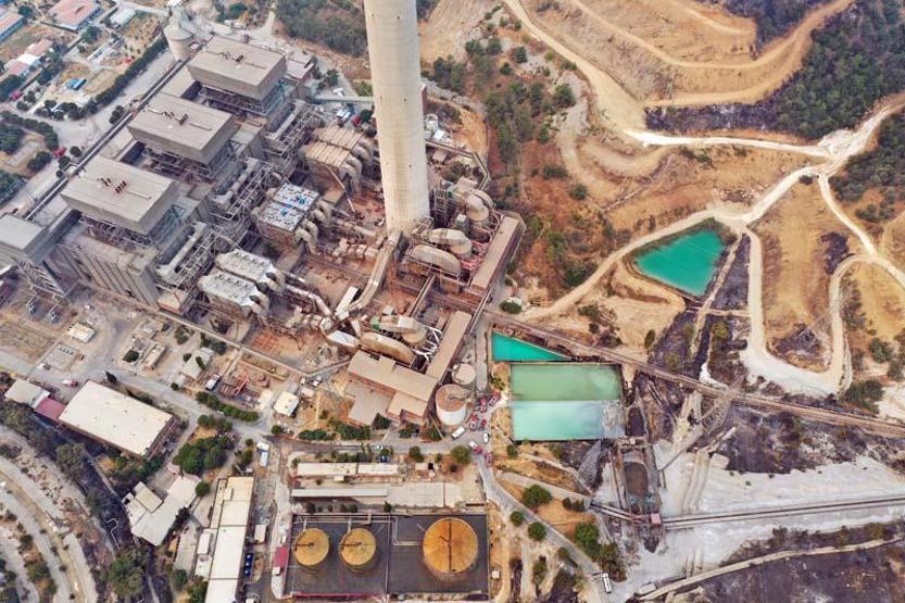 Kemerköy Termik Santrali drone ile havadan görüntülendi