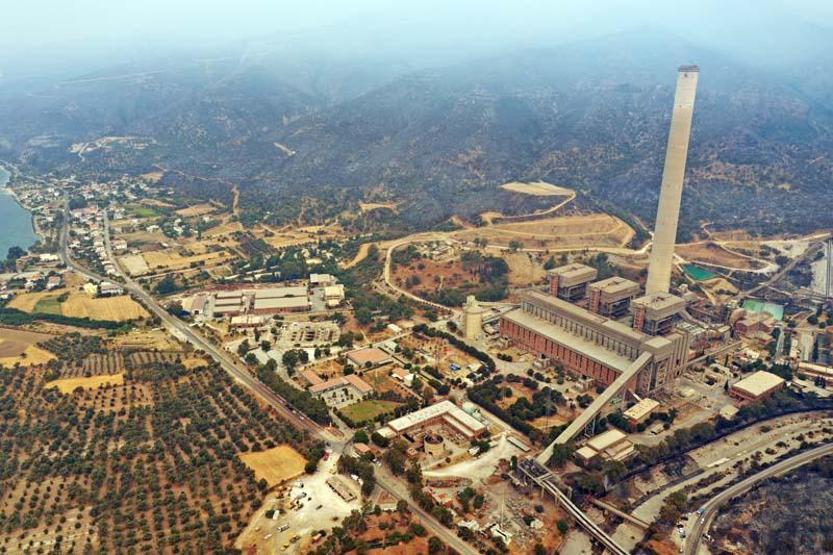 Kemerköy Termik Santrali drone ile havadan görüntülendi