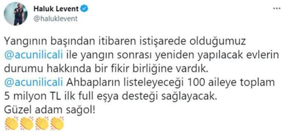 Haluk Levent duyurdu: Kıvanç Tatlıtuğ-Başak Dizer çiftinden destek