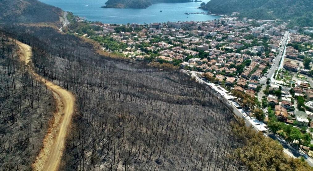 Marmariste yangın sonrası görüntüler felaketin boyutunu bir kez daha gözler önüne serdi