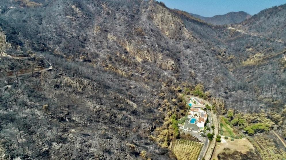 Marmariste yangın sonrası görüntüler felaketin boyutunu bir kez daha gözler önüne serdi