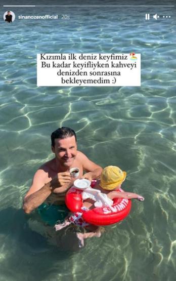 Sinan Özen, kızıyla deniz keyfini takipçileriyle paylaştı
