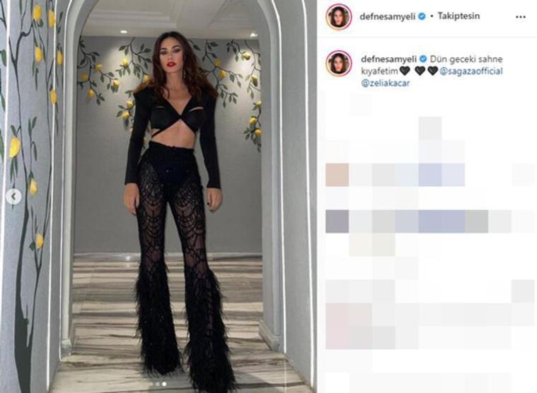 Defne Samyeli sahne kostümüyle sosyal medyayı salladı