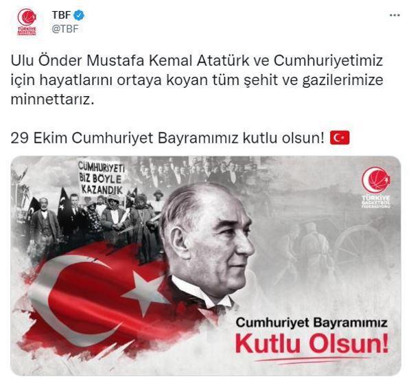 Federasyon ve kulüplerden 29 Ekim mesajları