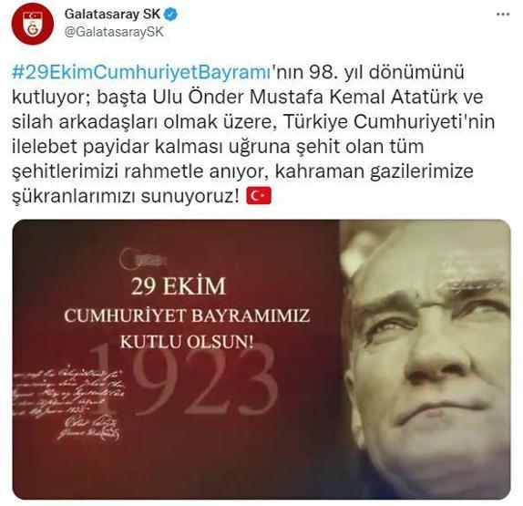 Federasyon ve kulüplerden 29 Ekim mesajları