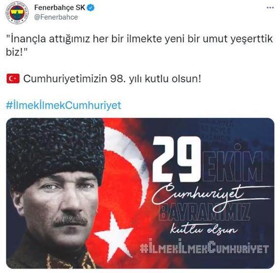 Federasyon ve kulüplerden 29 Ekim mesajları