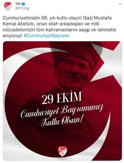 Federasyon ve kulüplerden 29 Ekim mesajları
