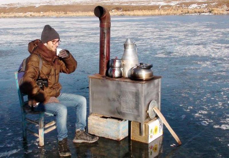 Çıldır Gölünde atlı kızak sezonu
