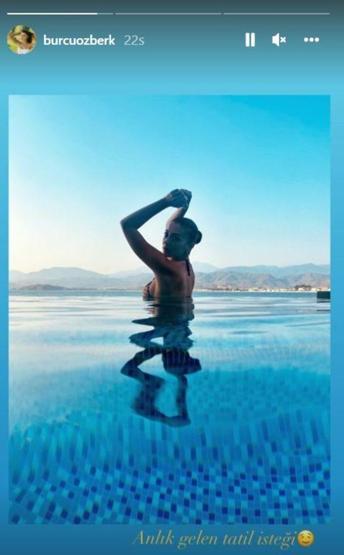Burcu Özberkten bikinili paylaşım